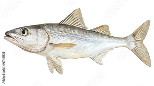 Bluefish clipart, element, 3D illustration, realistic, isolated on white background