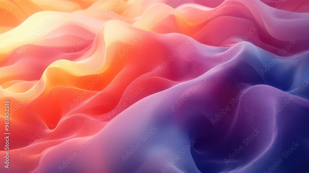 Obraz premium abstract 3d rendering of organic shapes vibrant color gradients flowing lines futuristic aesthetic digital art meets natureinspired forms