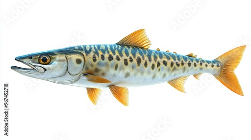 Spanish mackerel clipart, element, 3D illustration, realistic, isolated on white background