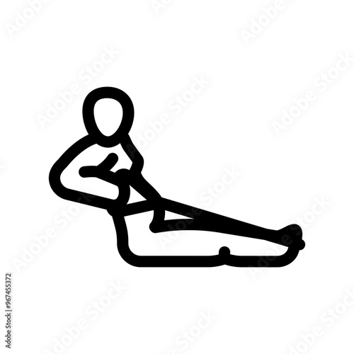 seated row resistance band pregnant fitness line icon vector. seated row resistance band pregnant fitness sign. isolated contour symbol black illustration