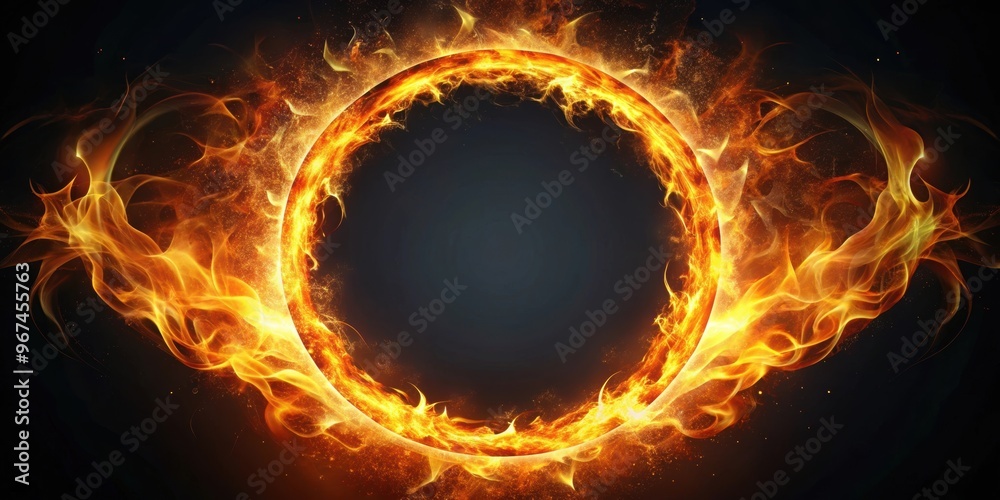 Ring of flames magic portal, with glowing fiery ring surrounded by swirling flames , magic, portal, flames, fire, glowing Ring of flames magic portal, with glowing fiery ring surrounded by swirling flames , magic, portal, flames, fire, glowing