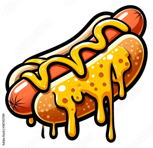 Cute hot dog illustration