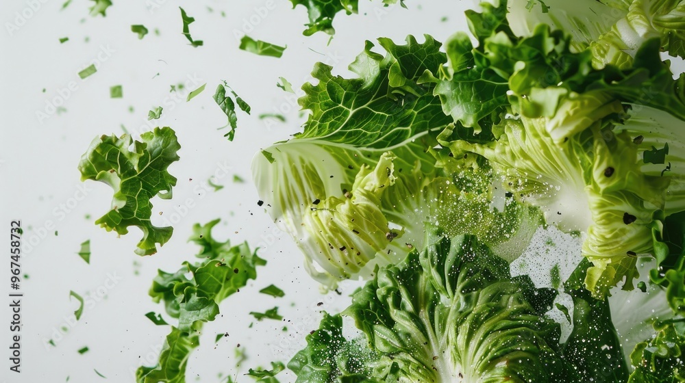 Crisp lettuce against white backdrop Crisp lettuce against white backdrop