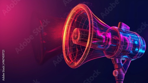 Speaker Continuous Line Megaphone Icon Illustration Sketch

 photo