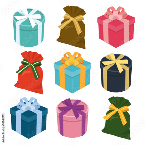 Set of 9 gift boxes