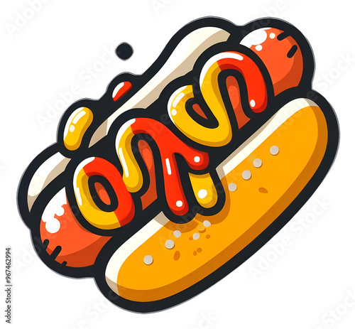 cute illustration of hot dog