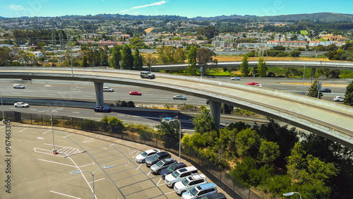 Elevated highways and parking areas surround San Francisco International Airport. photo