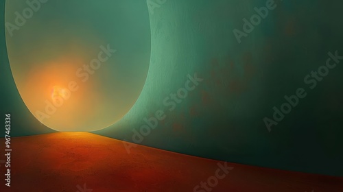 Abstract landscape with soft curves and warm light creating a serene atmosphere.