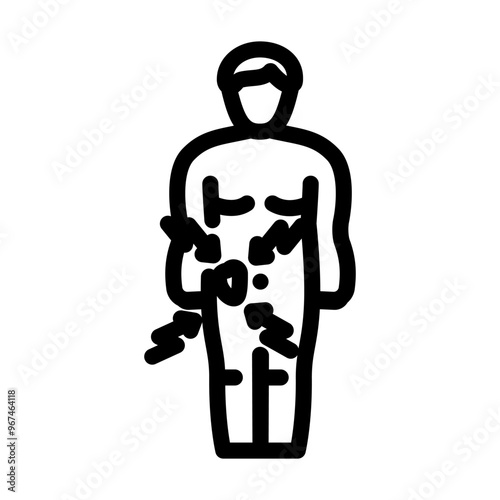 inguinal herniorrhaphy surgery line icon vector. inguinal herniorrhaphy surgery sign. isolated contour symbol black illustration