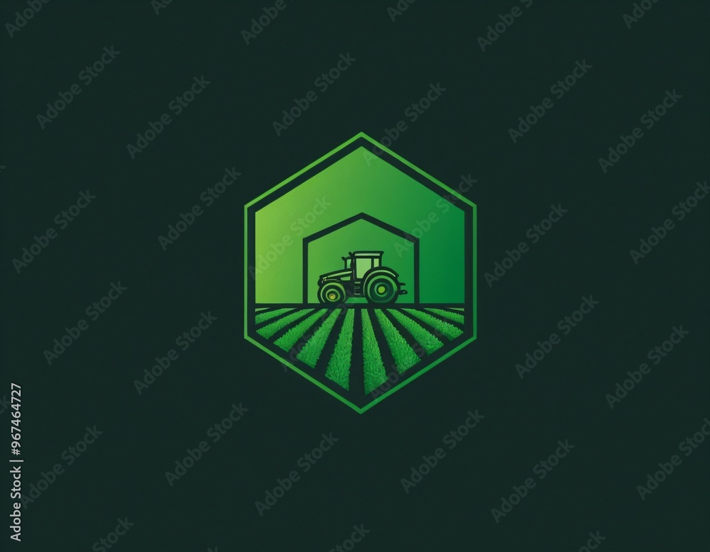 Farming Logo Image. Green Geometric Shape Line Style isolated on Dual Background. Flat Logo Design Template Element Usable for Business and Branding Logos. Ai generated images Farming Logo Image. Green Geometric Shape Line Style isolated on Dual Background. Flat Logo Design Template Element Usable for Business and Branding Logos. Ai generated images