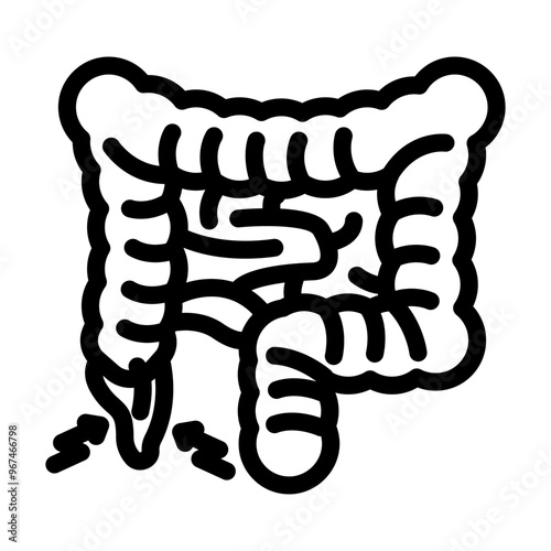 appendectomy surgery line icon vector. appendectomy surgery sign. isolated contour symbol black illustration