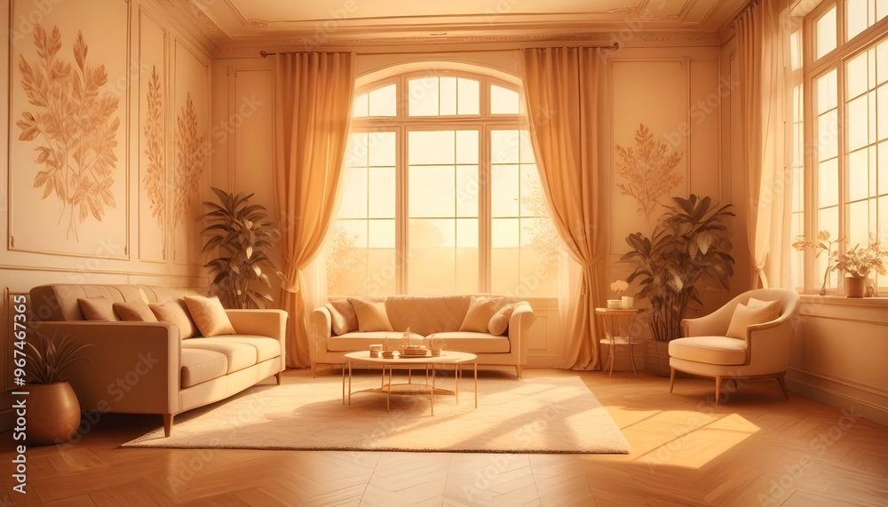 Photo interior modern design room 3d illustration; Photo interior modern design room 3d illustration;