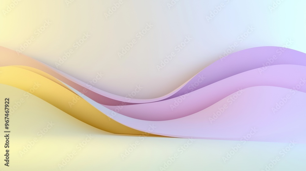 Gradient background, pale yellow fading into soft violet, 3D illustration