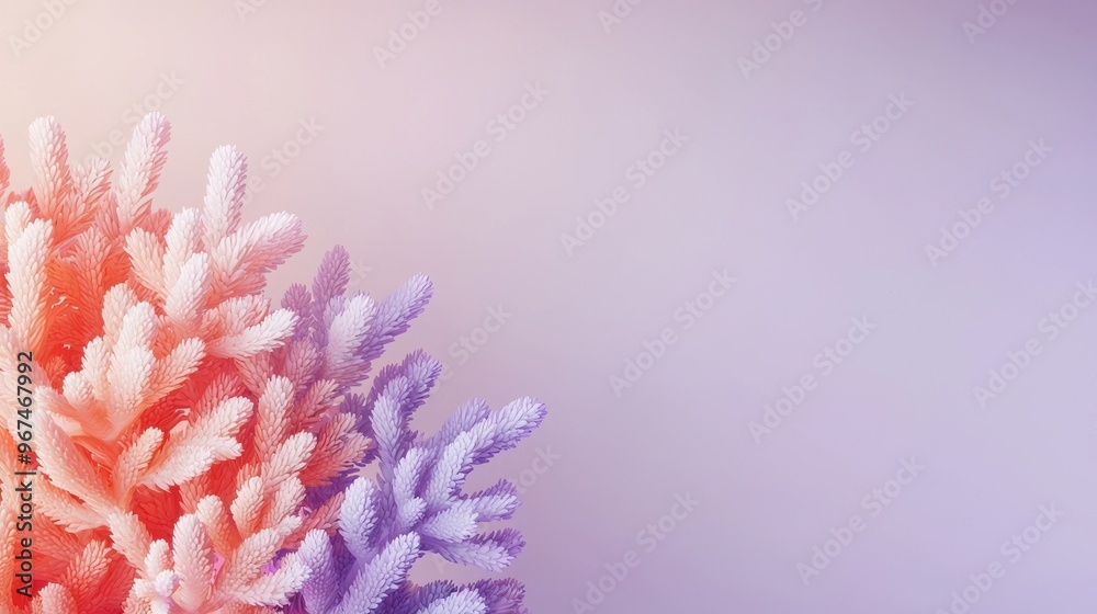Gradient background, coral blending into soft lavender, 3D illustration Gradient background, coral blending into soft lavender, 3D illustration