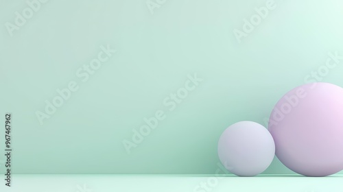 Gradient background, mint green blending into soft lavender, 3D illustration