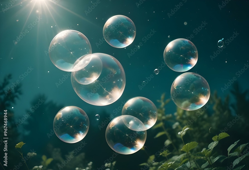 Bubbles floating on a black background with the words bubbles on the bottom Bubbles floating on a black background with the words bubbles on the bottom