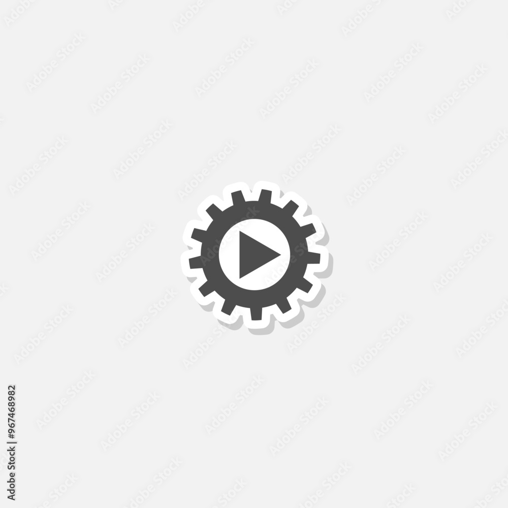 Video settings icon sticker isolated on gray background Video settings icon sticker isolated on gray background