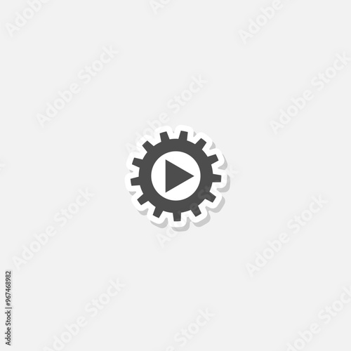  Video settings icon sticker isolated on gray background