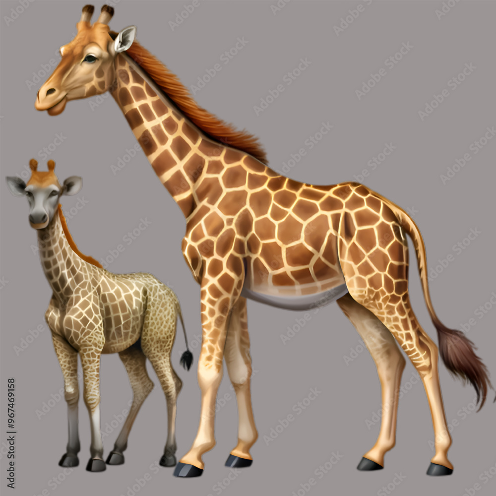 Obraz premium Free Vector Animal illustrations with white background generative ai