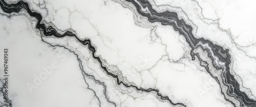 Abstract white marble background with black veins