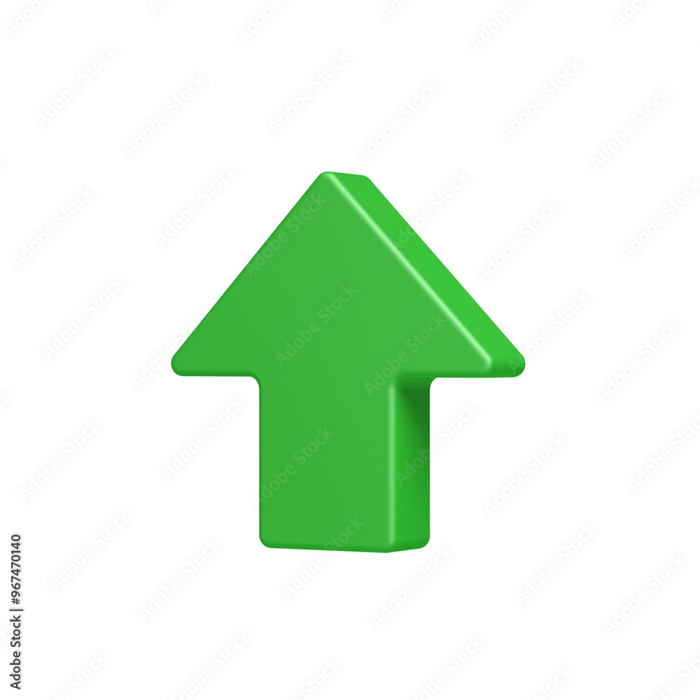Green arrow pointing up. Isolated. 3d illustration. Green arrow pointing up. Isolated. 3d illustration.