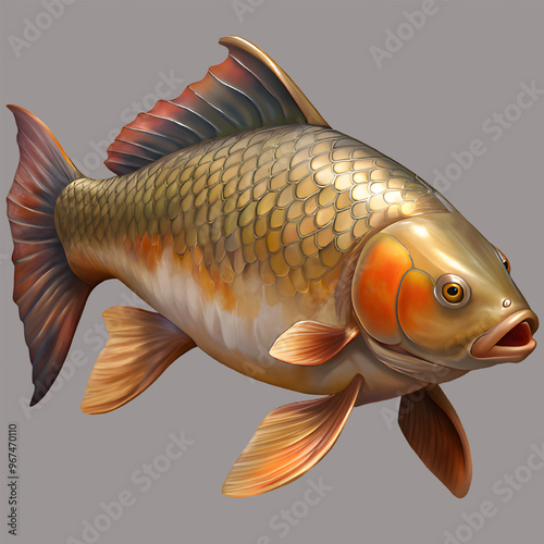 Free Vector A fish with a mouth open and a red nose. generative ai
