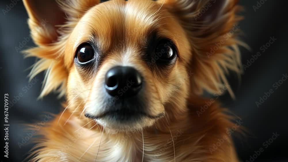 Chihuahua gazing upward in a cozy indoor setting, capturing curious and charming expressions Chihuahua gazing upward in a cozy indoor setting, capturing curious and charming expressions