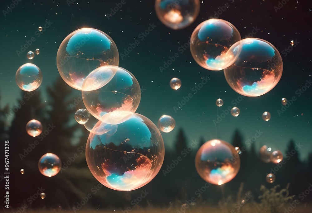 Bubbles floating on a black background with the words bubbles on the bottom Bubbles floating on a black background with the words bubbles on the bottom