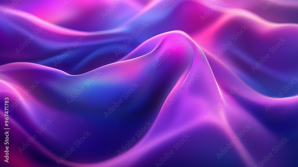Obraz premium Smooth Curved Light Textures In Purple And Pink Gradient With Dynamic Movement