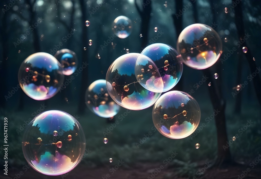 Bubbles floating on a black background with the words bubbles on the bottom Bubbles floating on a black background with the words bubbles on the bottom