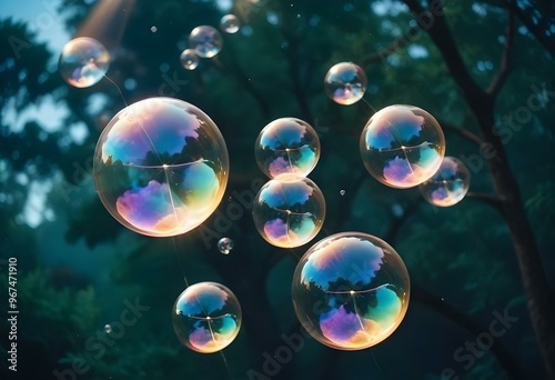 Bubbles floating on a black background with the words bubbles on the bottom