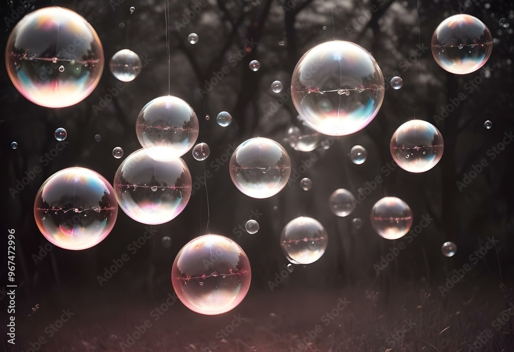 Bubbles floating on a black background with the words bubbles on the bottom Bubbles floating on a black background with the words bubbles on the bottom
