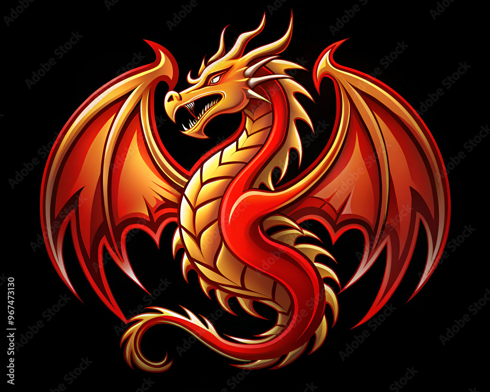 red dragon on black background red dragon on black background