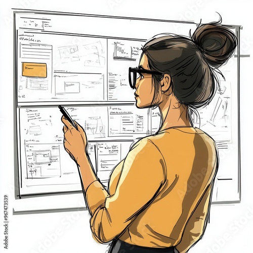 Explanation video storyboard with hand-drawn frames, explanation video, educational content planning