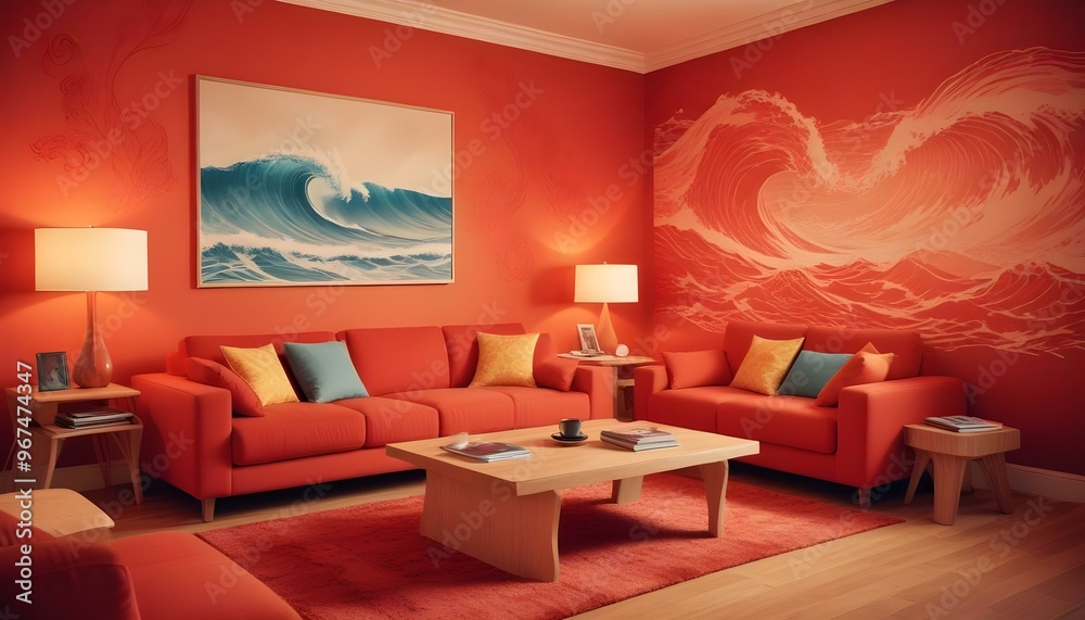 Photo interior modern design room 3d illustration; Photo interior modern design room 3d illustration;