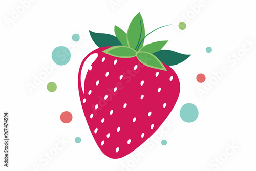 strawberry fruit vector illustration on a white background 