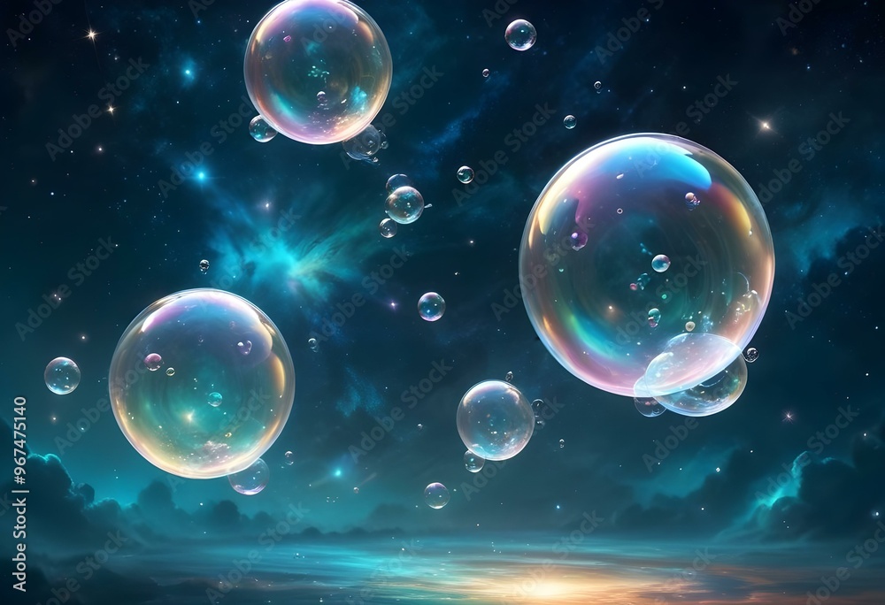 Bubbles floating on a black background with the words bubbles on the bottom Bubbles floating on a black background with the words bubbles on the bottom
