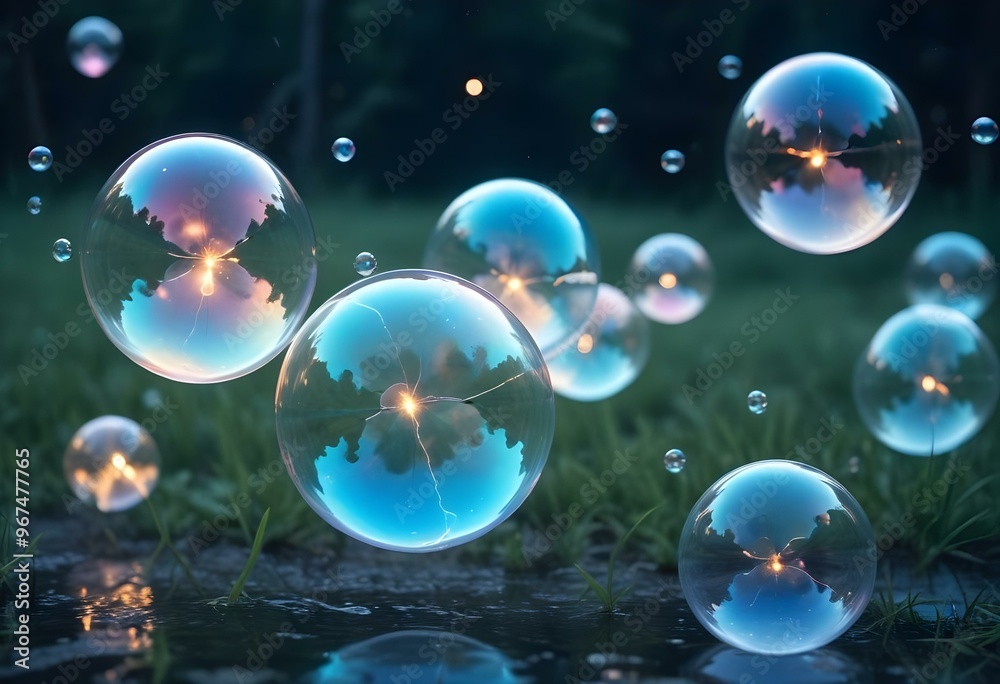 Bubbles floating on a black background with the words bubbles on the bottom Bubbles floating on a black background with the words bubbles on the bottom