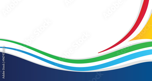 Abstract geometric colorful background with wave and basic shape. Background for international sport tournament in Paris France football basketball voleyball softball. Funny and professional backdrop.