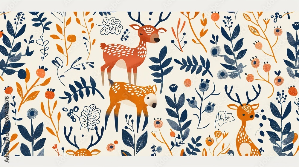 Scandinavian motifs seamless pattern wallpaper, Scandinavian motifs seamless pattern wallpaper,