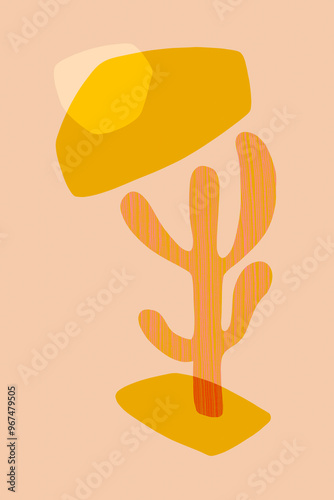 Colorful cactus abstract illustration