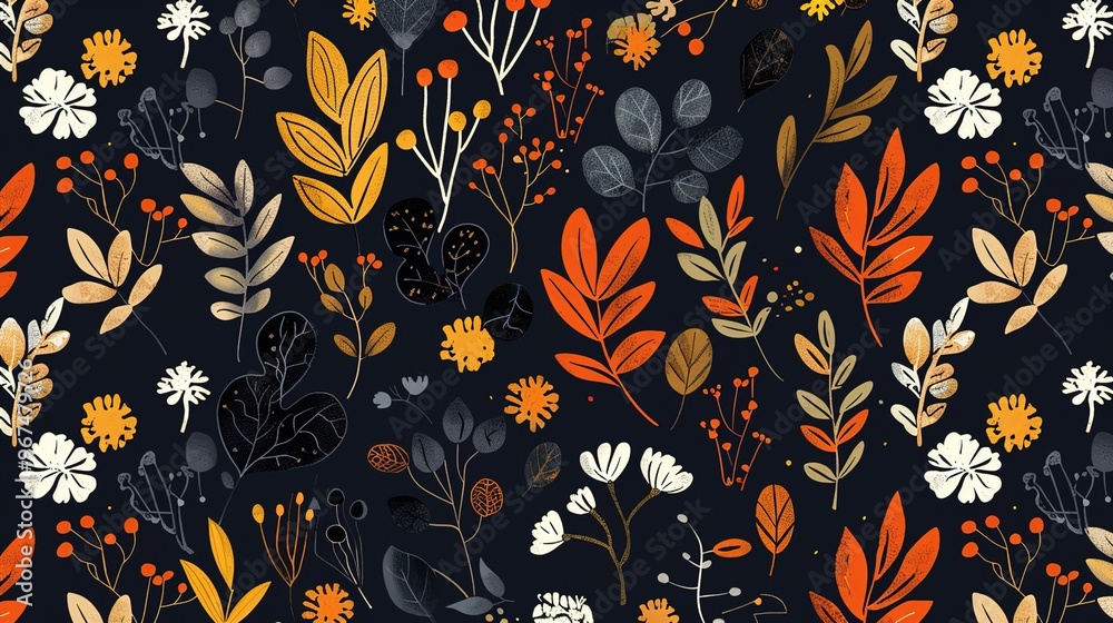 Scandinavian motifs seamless pattern wallpaper, Scandinavian motifs seamless pattern wallpaper,