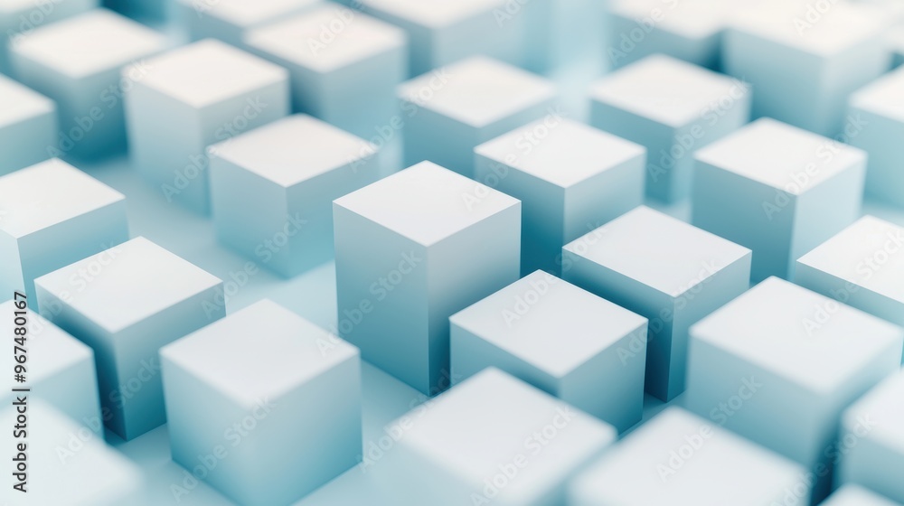 Subtle cubes, clean background, 3D illustration Subtle cubes, clean background, 3D illustration