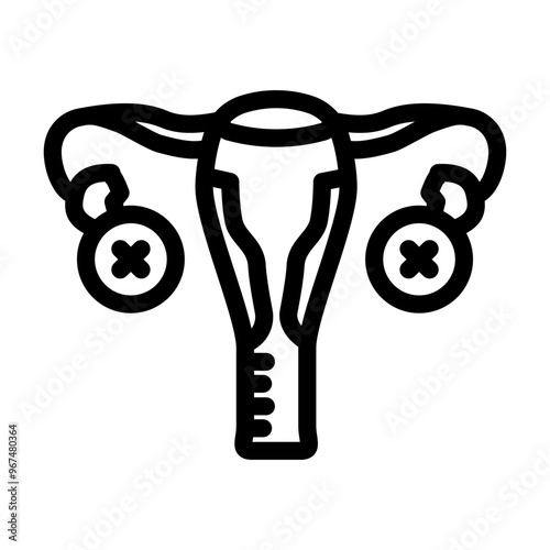 oophorectomy surgery line icon vector. oophorectomy surgery sign. isolated contour symbol black illustration