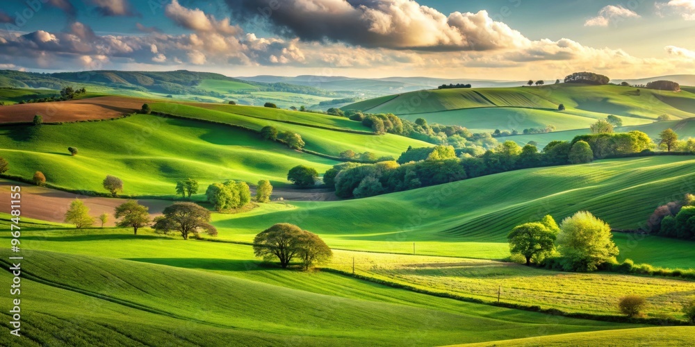 Lush green fields and rolling hills in the peaceful countryside, countryside, rural, scenic, landscape, nature, peaceful Lush green fields and rolling hills in the peaceful countryside, countryside, rural, scenic, landscape, nature, peaceful