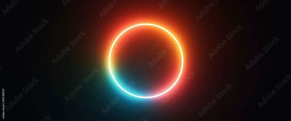Fototapeta premium Abstract Neon Circle Background