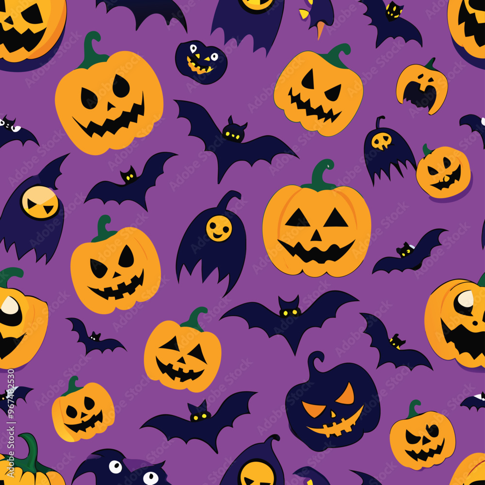 Halloween Seamless Pattern Vector Design Halloween Seamless Pattern Vector Design