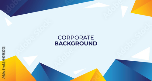 Corporate or bussiness background with blue and yellow color. Suitable for event meeting or annual gathering bakcdrop. Logistic luxury home hotel game house developer technology bussiness