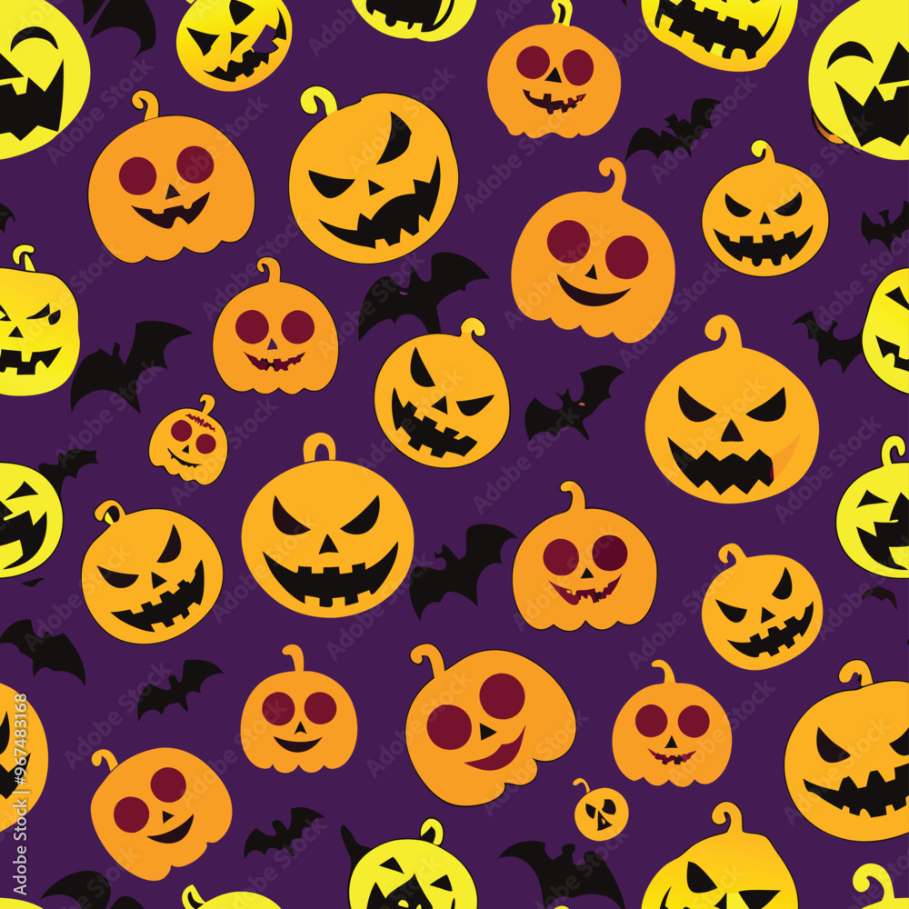 Halloween Seamless Pattern Vector Design Halloween Seamless Pattern Vector Design