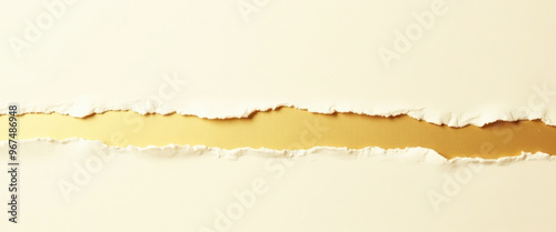 Ripped Paper with Gold Background photo